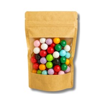Kraft Geniş Pencereli Doypack, Zip Kilitli, Dik Duran, Gıda Saklama Torbası 100, 13x22,5 Çok Renkli