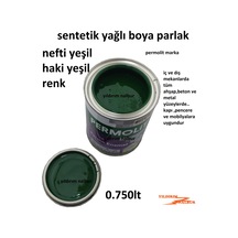 Nefti Yeşil Sentetik Yağlı Boya 0.750lt Haki Yeşil Renk Ahşap Met