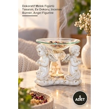 5 Adet Polyester Melekli Buhurdanlık Dekoratif Melek Figürlü Tasarım, Ev Dekoru, Incense Burner, Angel Figurine