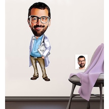 Kişiye Özel Bay Başhekim Karikatürlü Duvar Sticker 50X70CM