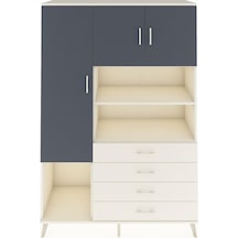 Hyperion Dolap 7 Raflı 4 Çekmeceli 3 Kapaklı 132x44x195 Aytaşı-antrasit/aytaşı Antrasıt/aytası