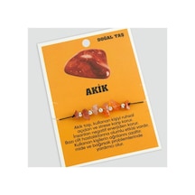 Akik - 772 - Doğaltaşlı - Novapazr - İp Bileklik-kahverengi Çok Renkli