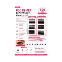 600 Adet Takma Kirpik Küme Seti Yapıştırıcı Cımbız Ve Fırça 30d40d50d60d80d100d