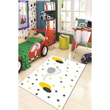 Sarı Kaymaz Tabanlı Yıkanabilir Balonlu Bebek Halısı Ar131n11