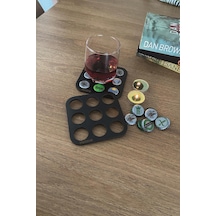 Bardak Altlığı 1 Adet Şişe Kapağı Eklenen Soda Gazoz Bira Kapağı Sonradan Eklemeli Siyah