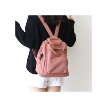 Goldenqian Düz Renk Sırt Çantası Kadın Yeni Kore Tarzı Moda Okul Çantası Kadın Üniversite Öğrencisi Seyahat Sırt Çantası Ixfv8j Beyaz - Pembe