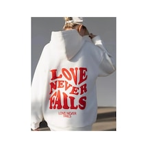 Tarzsokak Unisex Love Never Fails Sweatshirt Beyaz