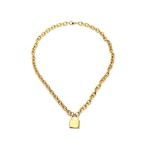 Chavin 50 Cm. Aşkın Kilidi Gold Çelik Bayan Zincir Kolye Ec81Sr Altın