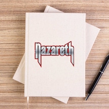 Nazareth Logo Red Çizgisiz Kanvas Defter Krem
