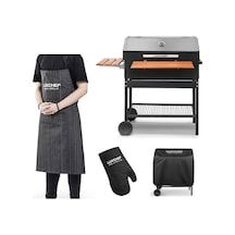 Luxchef LC80 Barbekü Mangal + Kılıf + Önlük + BBQ Eldiveni
