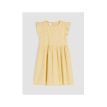 LC Waikiki Alıta Cıty Farkıyla Lcw Kids Sarı Nakışlı Kız Çocuk Elbise Sari - 928242473 Sari