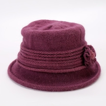 Ww Yeni Stil Örme Şapka Bayan Şapka - Rose Red