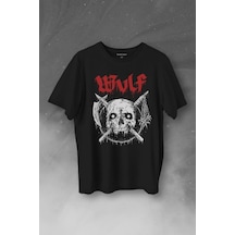 Wulf Metal Rock Band Skull Kuru Kafa Urban Gothic Baskılı Tişört Unisex T-shirt 001