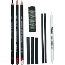 Derwent Charcoal Füzen Set 10'lu Şeffaf