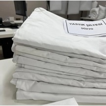 Mandaş 50 Adet Yastık Astarı Kılıfı Pamuklu Beyaz Fermuarlı 50x7