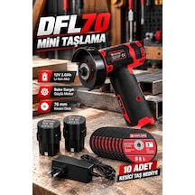 Lb Dfl70 12v 2.0ah Çift Akülü Mini Taşlama Makinesi 76 Mm Kesici Disk 10 Adet Taş Hediyeli