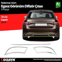 S-dizayn Skoda Superb Krom Egzoz Çıkışı 3 Parça Set 2020-2023
