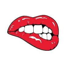 12 X 8 Cm Dudak Isırık Sticker Motor Araba Kask Laptop Sticker