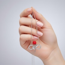 Modahilye - 925 Ayar Orjinal Gümüş Sonsuzluk Gül Tasarım Kolye Gümüş