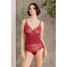Pierre Cardin 360 Kadın İp Askılı Atlet Külot Takım-bordo Bordo
