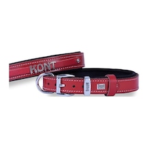 Doggie İsimlikli Deri Boyun Tasması M 1.5x25-30 CM Kırmızı