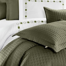 PASIONI- Saten -Elegante-Haki Çift Kişilik Yatak Örtüsü Takımı Haki