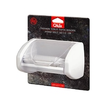 Qlux Tuvalet Kağıtlığı, Plastik, Döner Kapaklı, Beyaz, Yapışkanlı Montaj, 20x10x18 Cm, Geleneksel Tarz 16.5 x 12.2 x 11.2 CM
