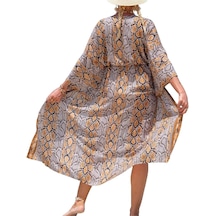 Yucama Büyük Beden Baskılı Yazlık Kimono Hırka Mayo Cover Ups Mayo Kadın - A-schlange-muster