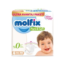 Molfix Pure&Soft Bebek Bezi 4 Numara Maxi Ultra Fırsat Paketi 86 Adet