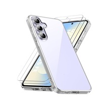 Tr Samsung İle Uyumlu Galaxy S25 Fe Kılıf Kamera Çıkıntılı Korumalı Yumuşak Şeffaf Silikon + 9h Ekran Koruyucu