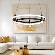 Blom Yuvarlak 112 Watt Siyah Modern Oturma Odası Salon Sarkıt Led Avize Siyah