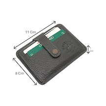 Westpolo Carpi Çok Bölmeli Unisex Hakiki Flötr Deri Kartlık - Gri Gri