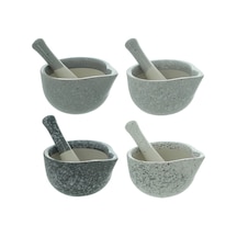 Havaneli Ve Harç Seti Stoneware Otlar Baharatlar Biber Salçası Sarımsak Öğütücü Kırıcı
