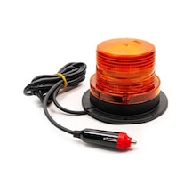 Ahmet Otomotiv Sarı Ledli Çakarlı Flaşlı Mıknatıslı Tepe Lambası 12v/24v/48v/110v