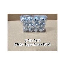 Bp Bizden Pastacılık Disko Topu Pasta Süsü 2 Cm 12 Li Çok Renkli