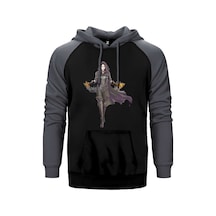 The Witcher Yennefer Gri Renk Reglan Kol Kapşonlu Sweatshirt Gri