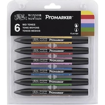 Winsor & Newton Promarker Kalem 6 Renk Mid Tones Set Ara Tonlar