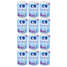Bebehum 3 Numara Teneke Devam Sütü 9-12 Ay 400 gr x 12 Adet