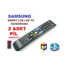 Samsung Uyumlu Akıllı Kumanda Bn59-01185B H Seri Yedek Mz1078 + 2 Pil