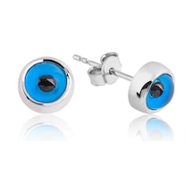 925 Ayar Gümüş Çivili Göz Nazar Küpe Gümüş