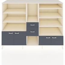 Kronos Dolap 10 Raflı 2 Çekmeceli 4 Kapaklı 220x59x163 Aytaşı-ant Aytaşı-antrasit