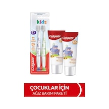 Colgate 3-5 Yaş Florürsüz Çocuk Diş Macunu 60 ML + 2+ Yaş Ekstra Yumuşak Çocuk Diş Fırçası 1+1 Beyaz