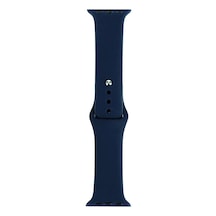 Apple Watch 7 45mm Uyumlu Band Klasik Silikon Kordon - Deep Blue - T31257