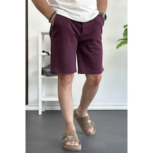 Erkek Likralı Regular Fit Şort Bordo Edw163-bordo Bordo