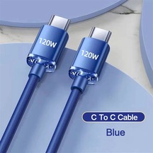 Jinmuxi120w Usb C Kablo Iphone Uyumlu 15 Pro Max/samsung S24 S23/xiaomi Redmi/huawei İçin Pd Süper Hızlı Şarj Kablosumavi2m