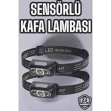 Mey İthalat Kafa Lambası Kamp Lambası Led Işık Şarjlı Ayarlanabilir Siyah