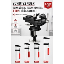 50mm Dönerli Tezgah Mengene 4 Adet 150-200-250-300 Kıskaçlı Mengene Marangoz Atölye Seti