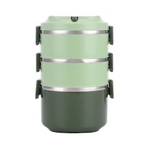 Yalıtımlı Öğle Yemeği Kutusu Paslanmaz Çelik Bento Kutusu Taşınabilir Gıda Kabı Mutfak Eşyaları Üç Katmanlı/ 2,4 L --