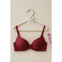 Bordo Lazer Kesim Yarım Destekli Balensiz Sütyen Bordo