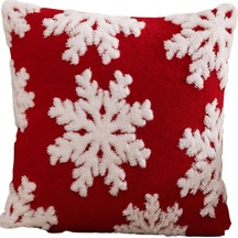 Suntek Yılbaşı Yastık Kılıfı 45x45 Cm Mobilya Kanepe Yatak Kırmızı Beyaz